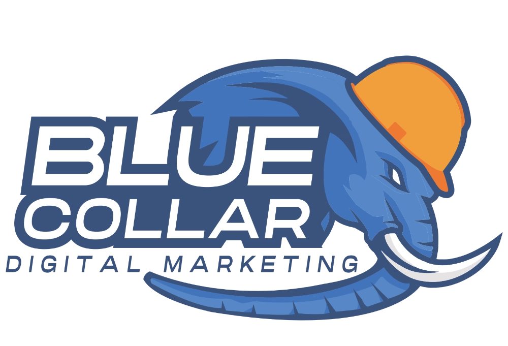 Blue collar marketing logo